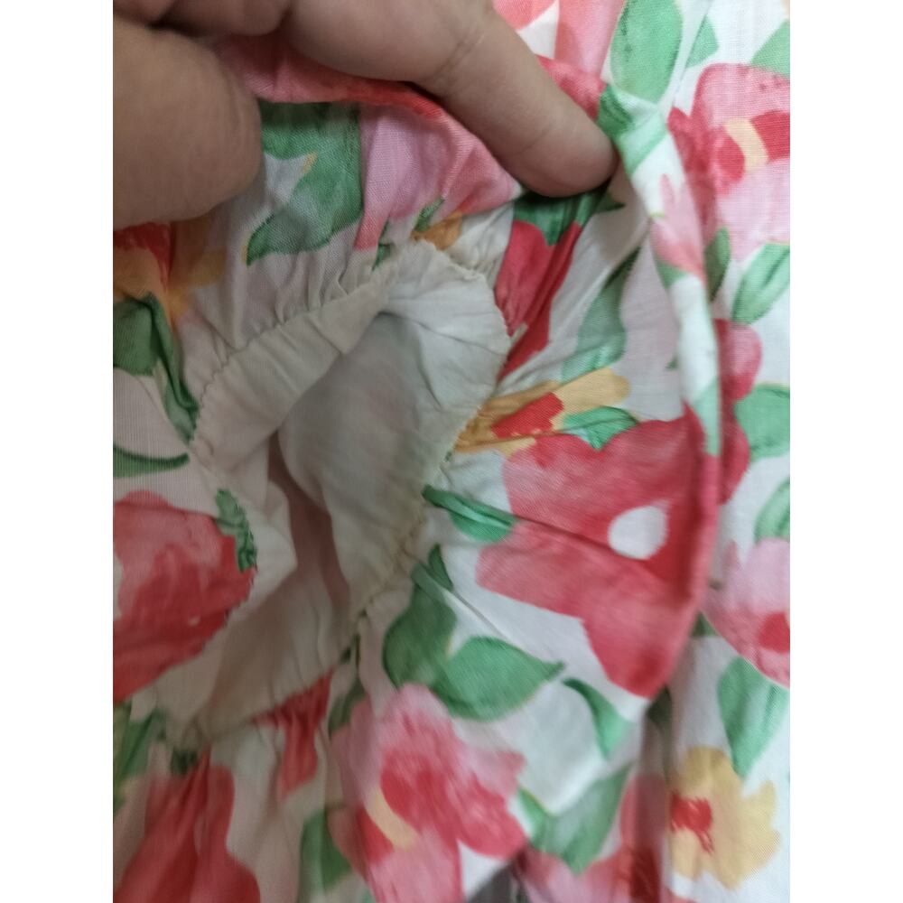5273) Gigio USA Pastel Cotton Floral Tiered Babydoll Puff Sleeves Dress Medium - Picture 4 of 11